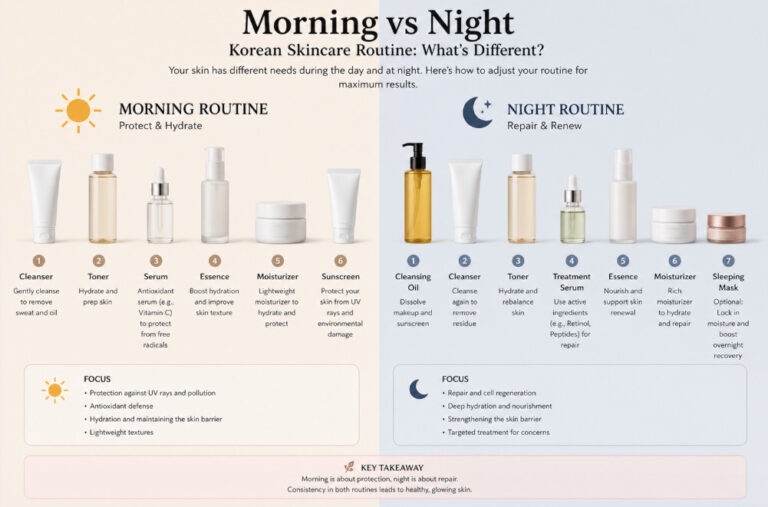 morning night skincare